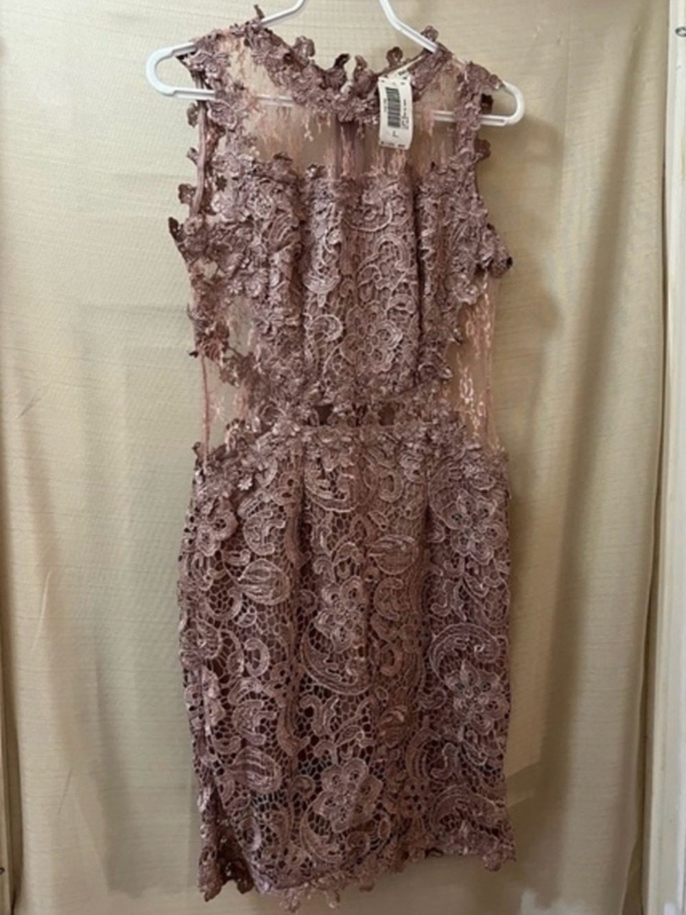 Soieblu Lace Sheer Illusion Cocktail Dress Large Romantic Party Wedding cocktail